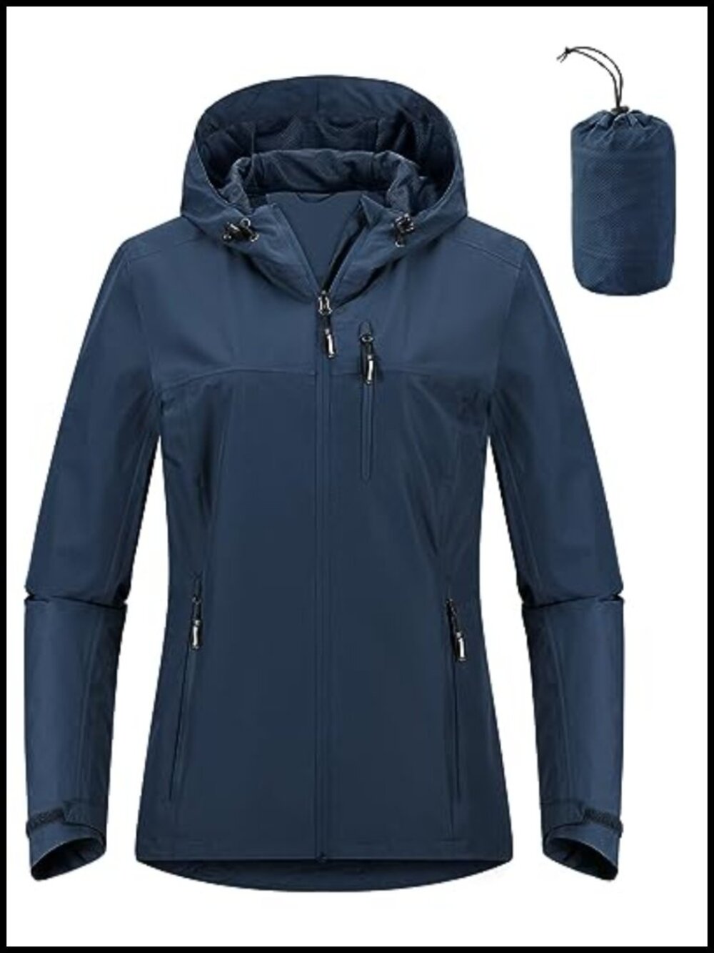 Outdoor Ventures Packable Rain Jacket Waterproof Hooded